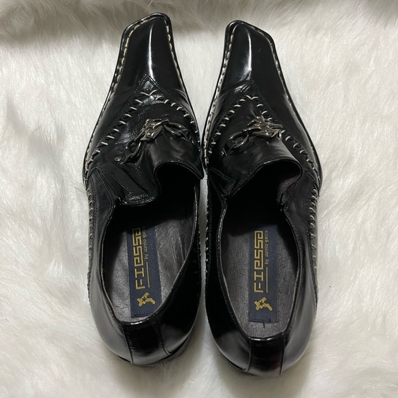 Fiesso by Aurelia Garcia Leather Western Men Shoes- Black Size 7 - Picture 2 of 9